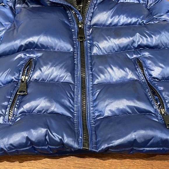 Sam Navy and Black Boys Hooded Down Jacket Size 6 - Picture 3 of 10